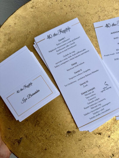 Jednokartkowe dwustronne menu gold - obrazek 3